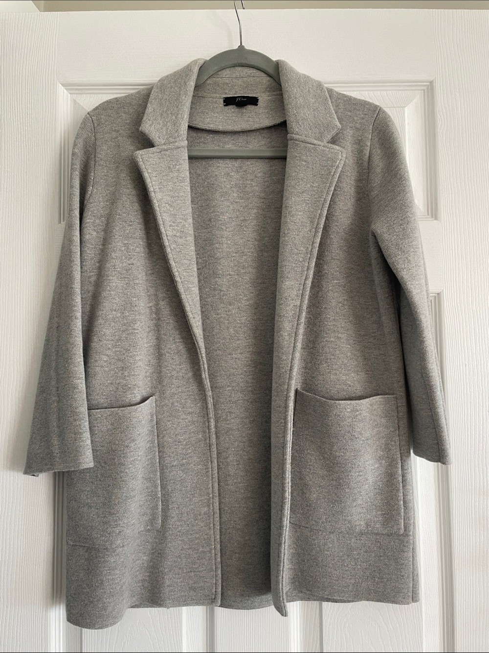 J. Crew Heather Gray Open-Front Knit Sweater Blazer XS